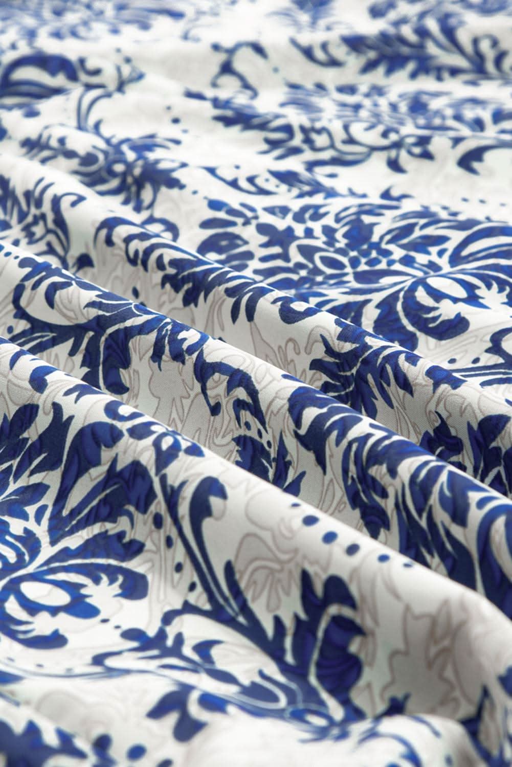 Sky blue tribal print plus shirt