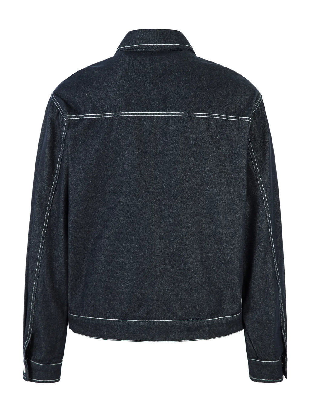 Men's Contrast Stitching Button Up Denim Jacket