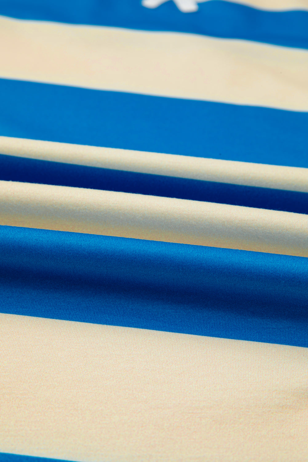 Blue Stripe Floral Color Block Drop Shoulder Plus Size Top