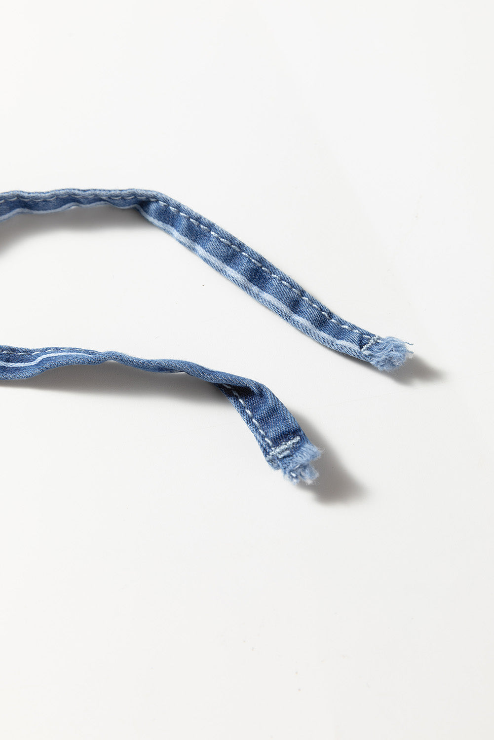 Premium Blue Stripe Chambray Wide Leg Tied Elastic Waist Trousers