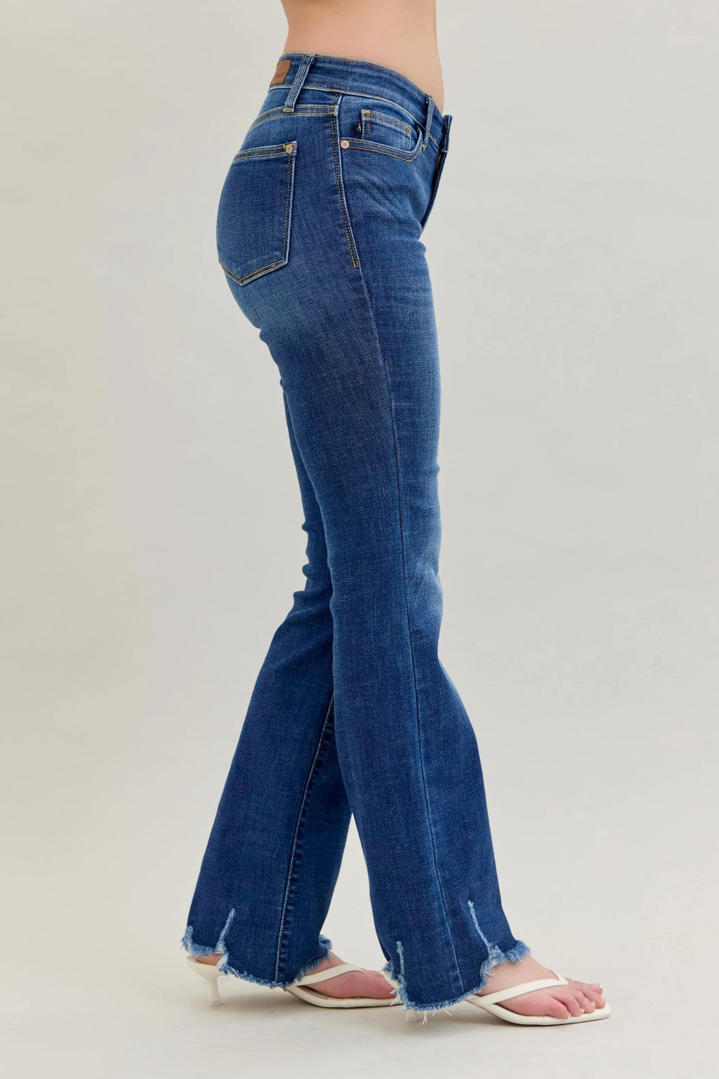 Judy Blue Plus Size Mid Rise Non Distressed Hem Bootcut Jeans