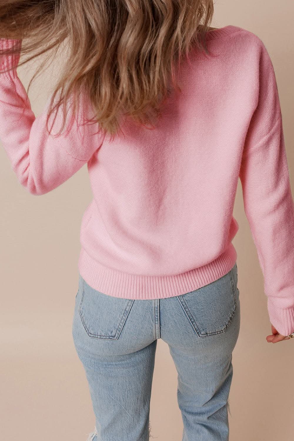 Chic floral crochet sweater