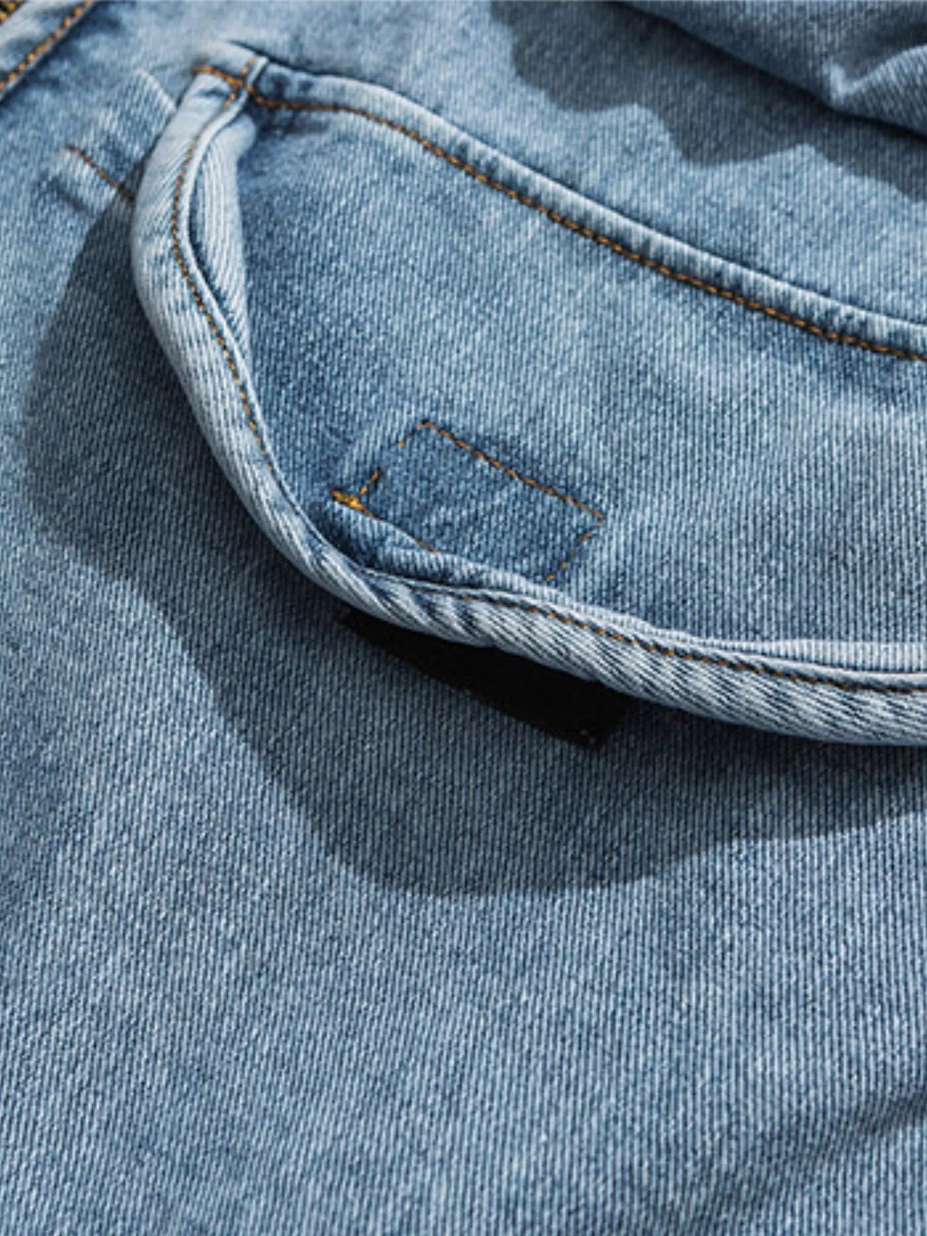 Multi-Pocket V-Neck Denim Vest