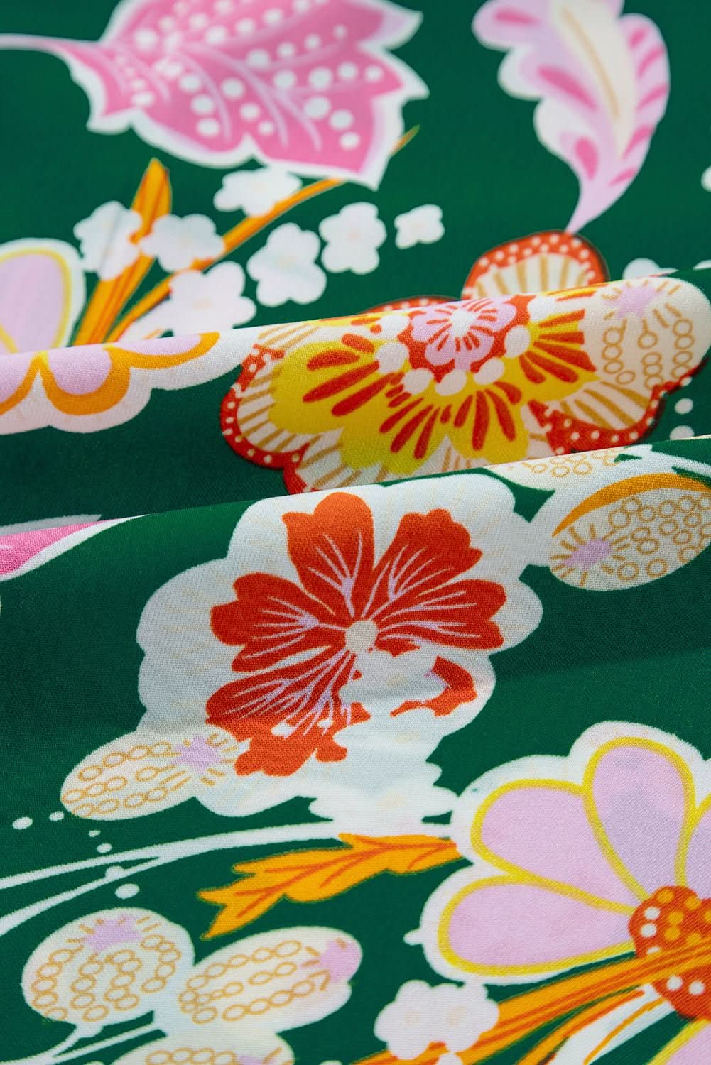 Green floral plus size babydoll top