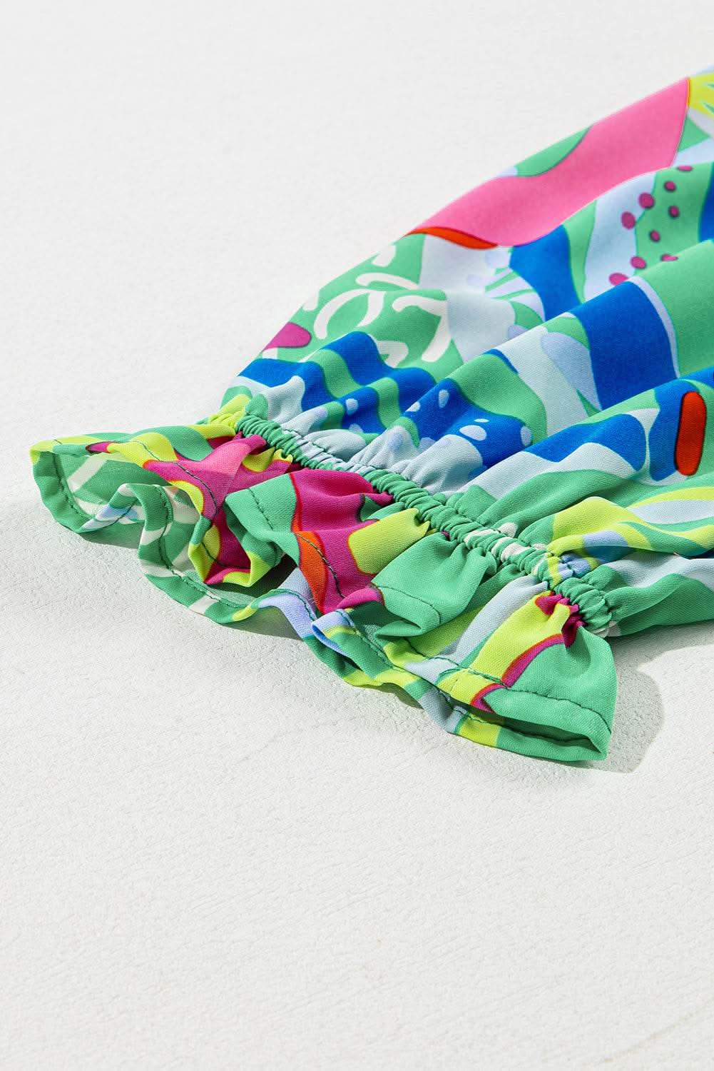 Green abstract plus size blouse