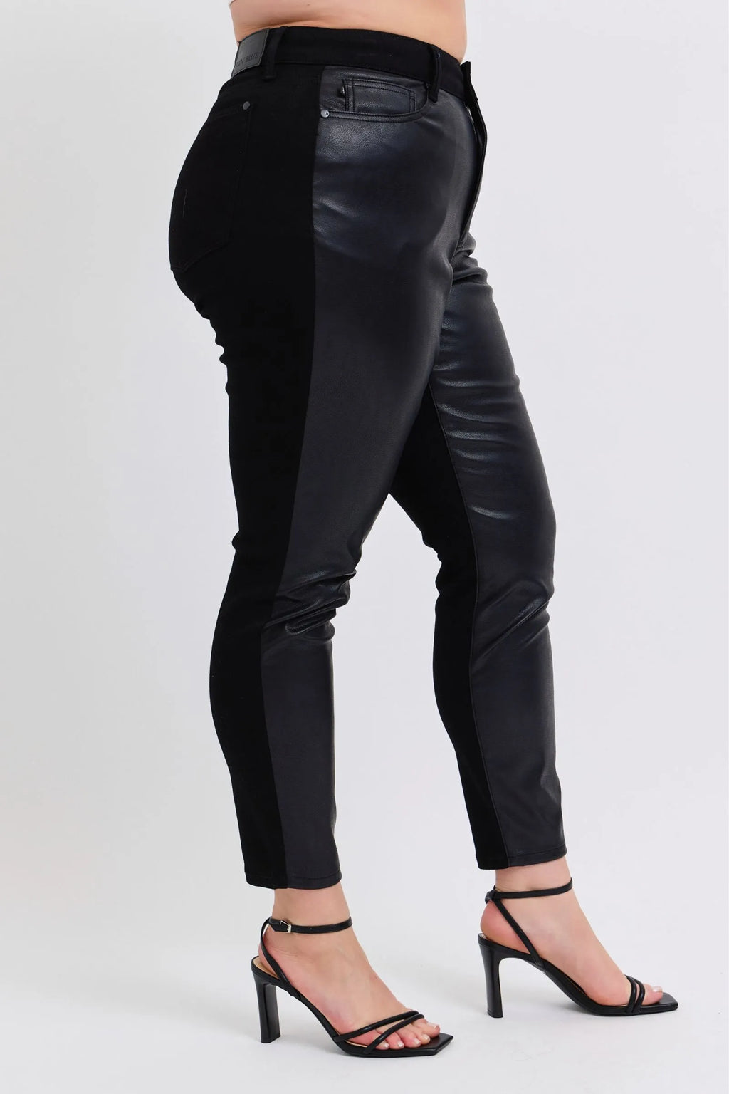 Judy Blue Plus Size High Rise Faux Leather Skinny Pants