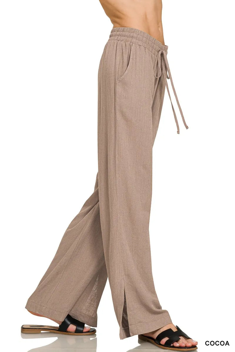 Zenana Linen Drawstring Pants