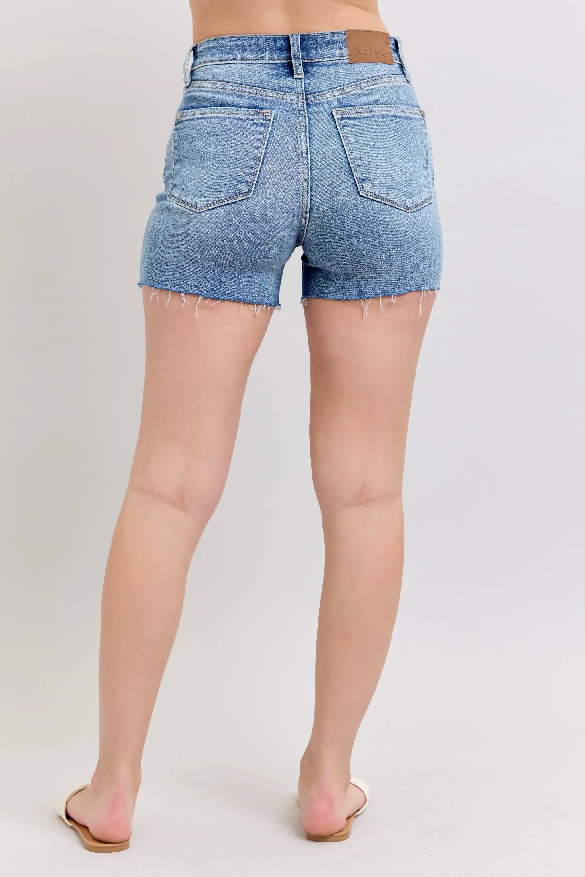 Judy Blue High Waist Distressed Denim Shorts Plus Size