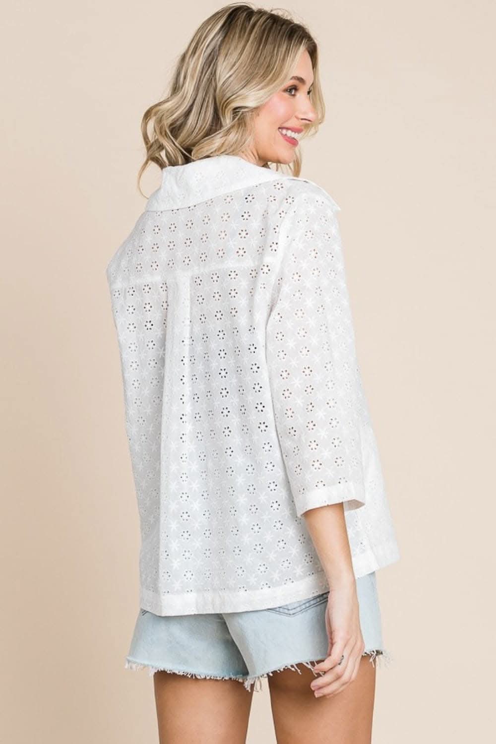 Culture Code chic eyelet jacket