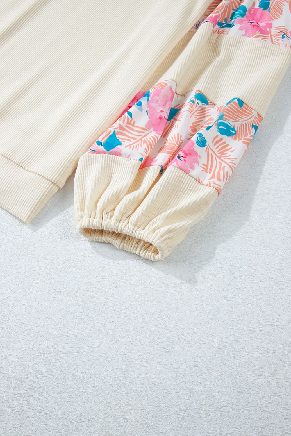 Plus-size apricot floral top