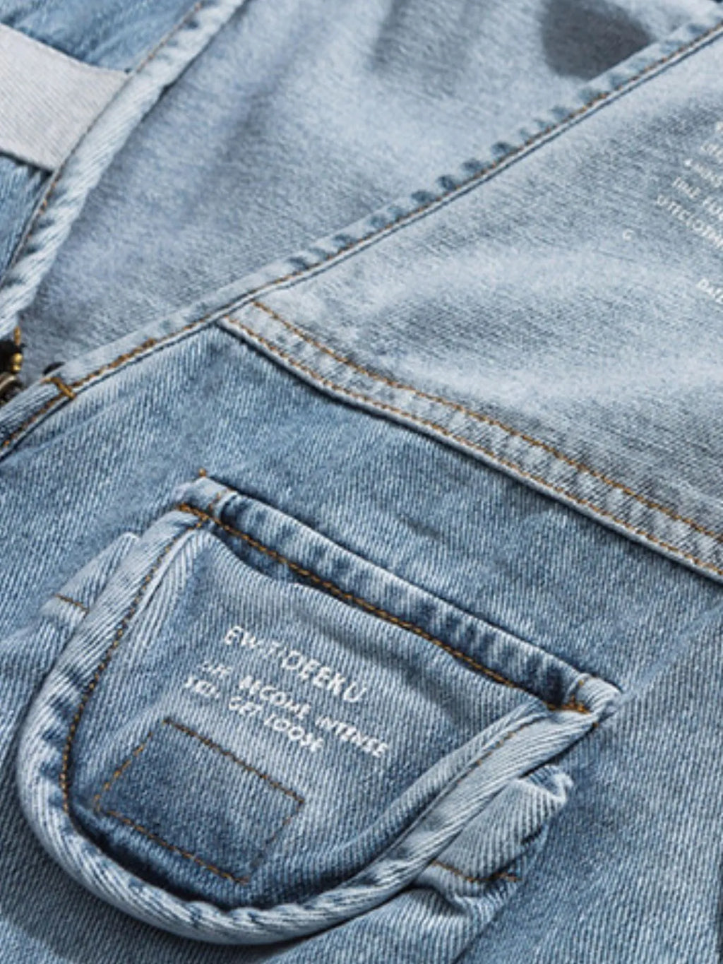 Multi-Pocket V-Neck Denim Vest