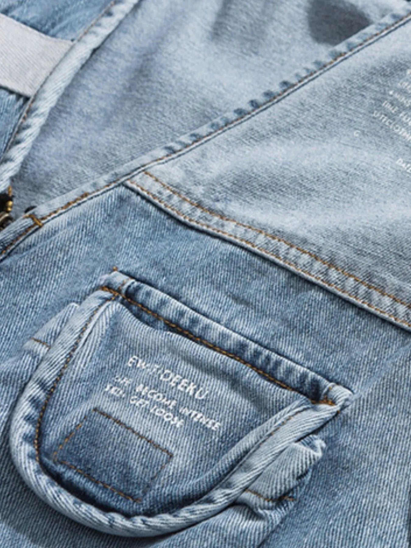 Multi-Pocket V-Neck Denim Vest