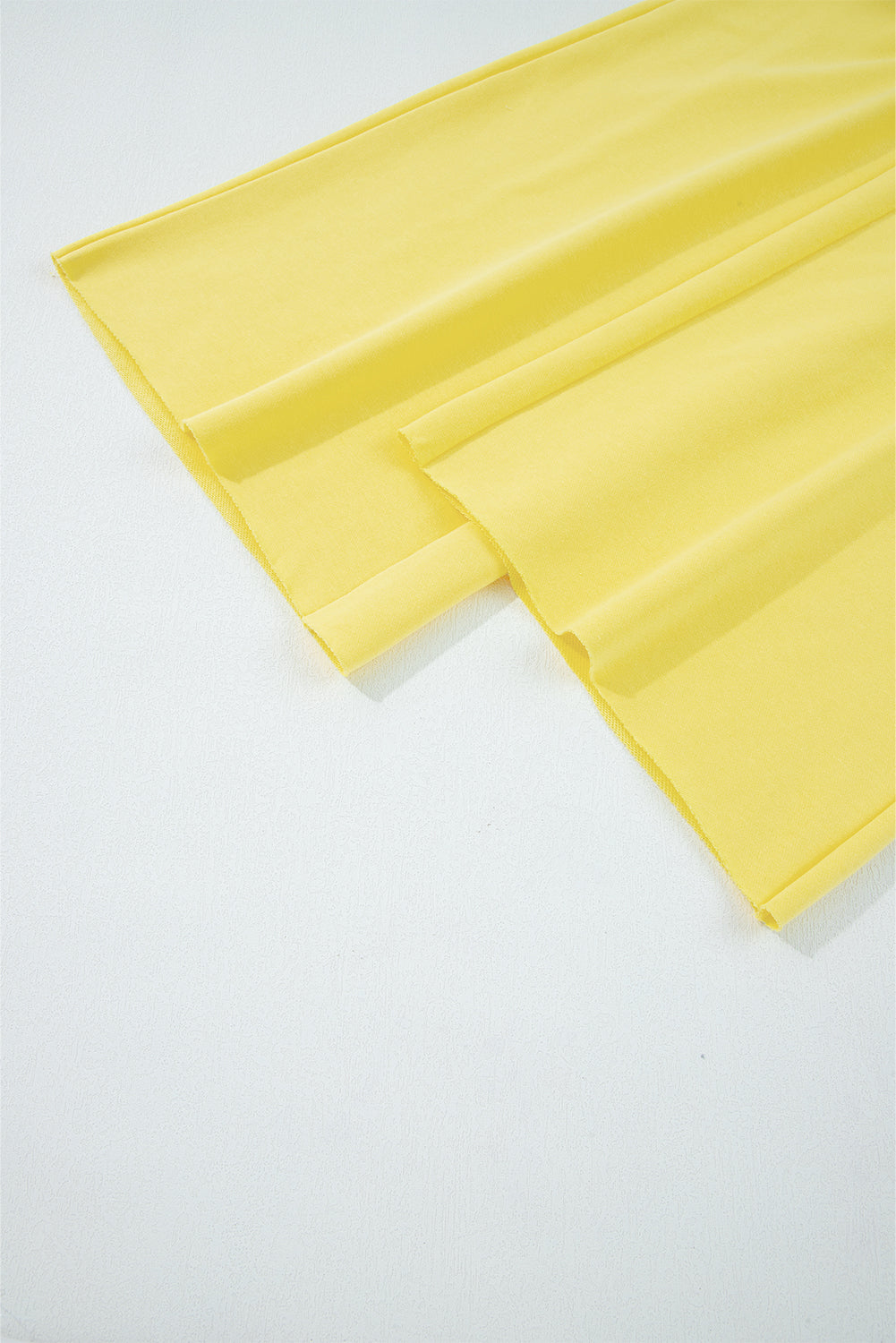 Yellow Cream Puff Sleeve Crop Top and Wide Leg Pants