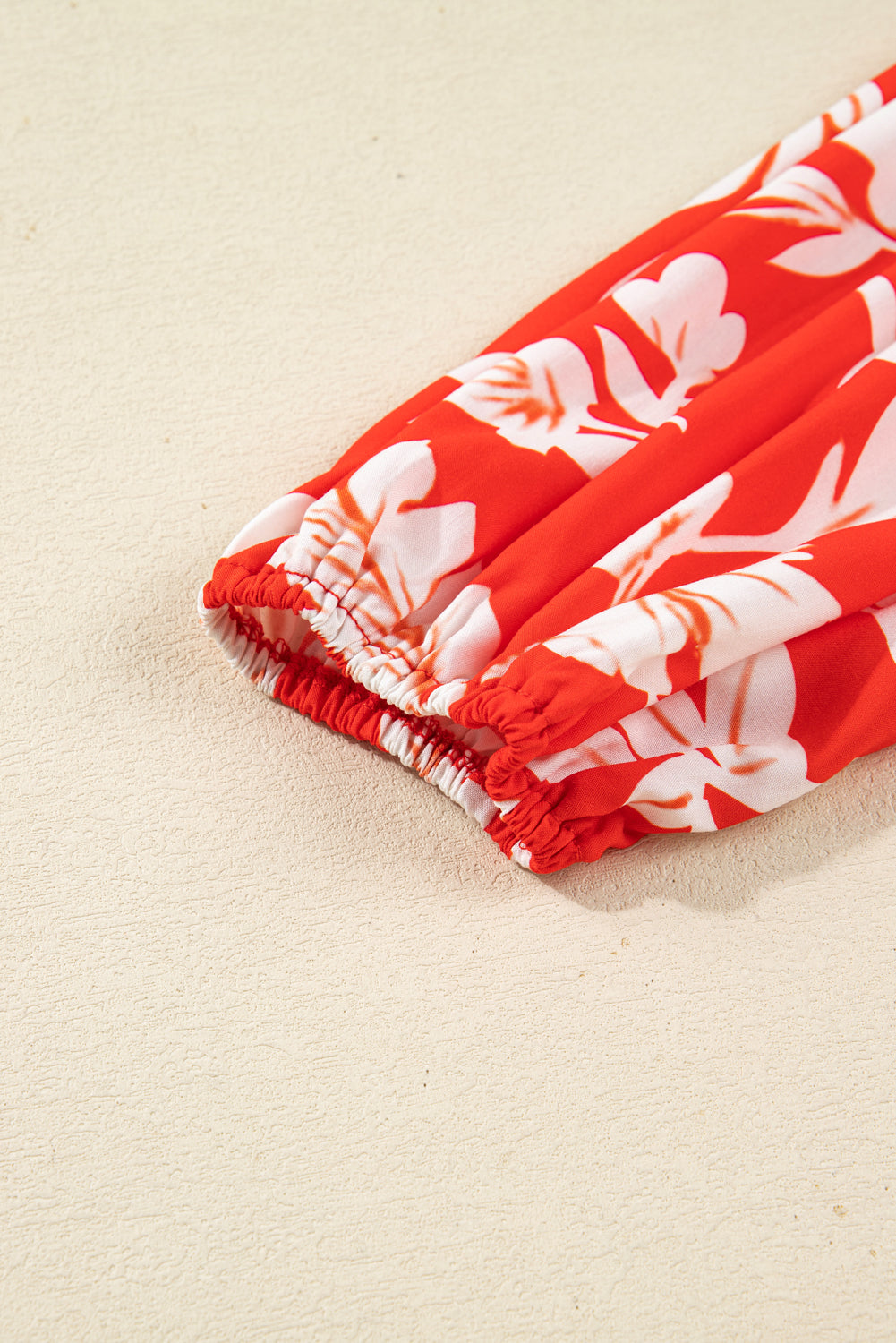 Premium Red Plus Size Floral Print Loose Button Up Shirt For Women