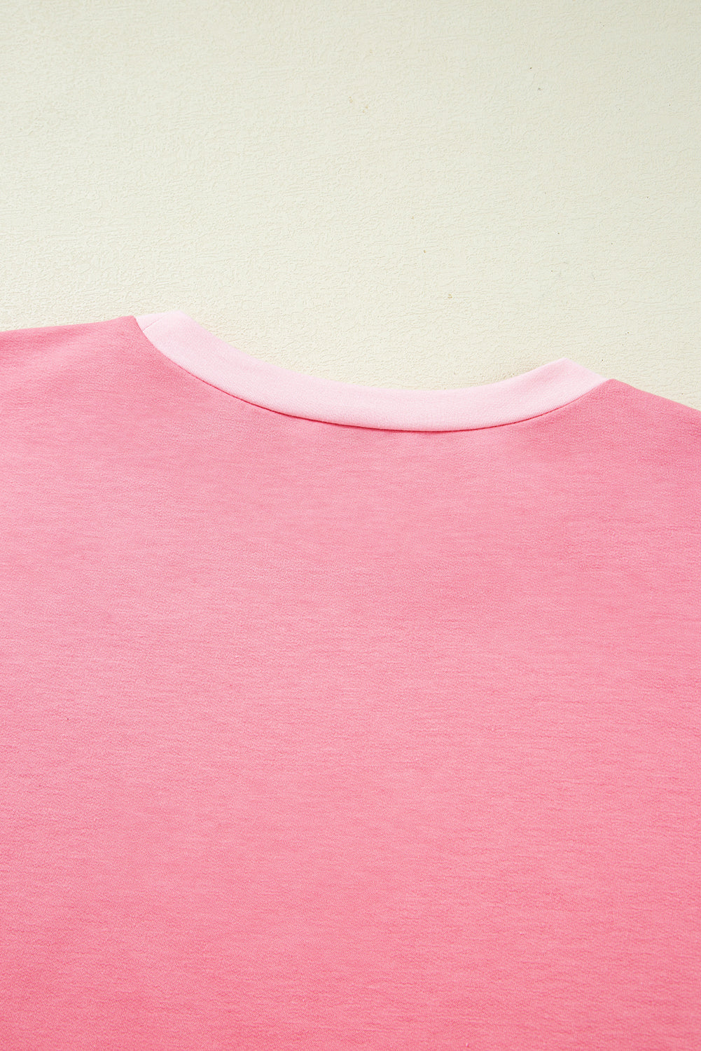 Peach Blossom Patchwork Two Tone Half Sleeve Plus Size Tee