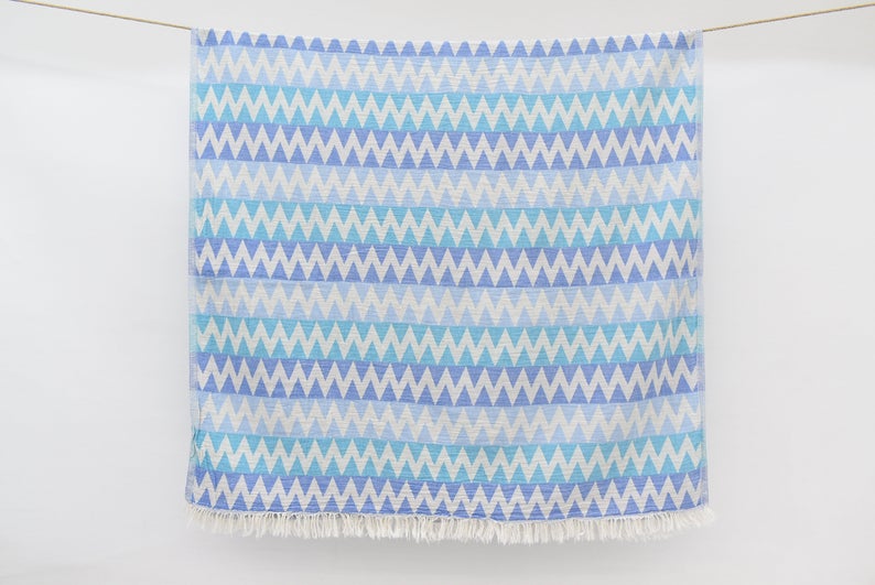 Basiclayersca Basiclayersca Basiclayersca Zig Zag Turkish Towel 100 Percent Natural Cotton Quick Drying Lightweight Versatile Beach Bath Blanket - Premium Quality General | Fast Shipping & Returns - Premium Quality General > Premium Collection | Fast S...