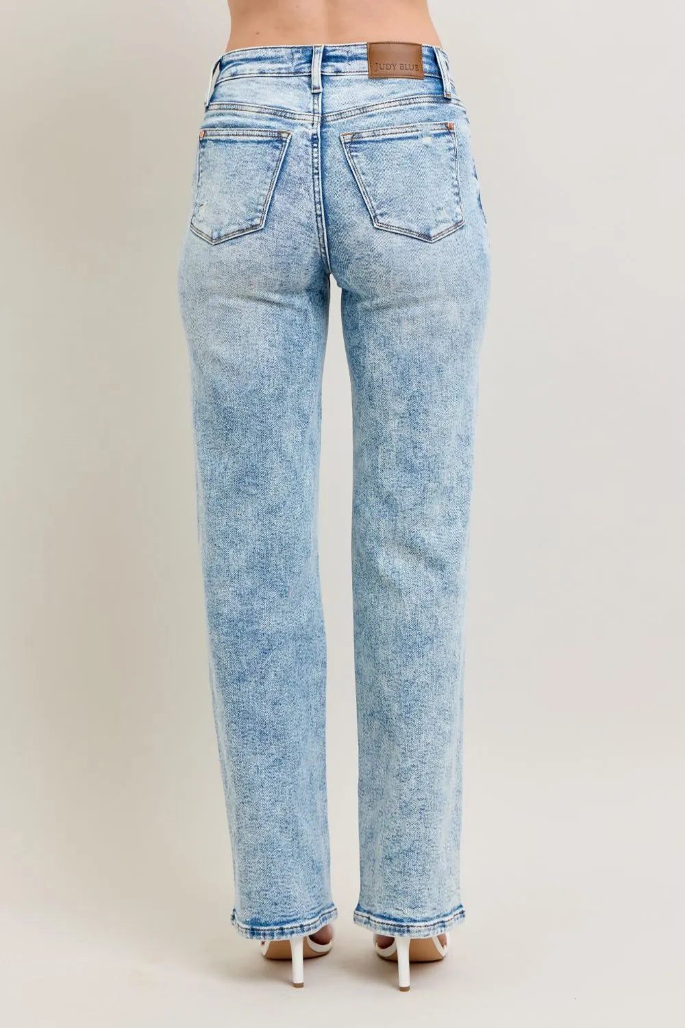 Judy Blue Mineral Wash Destroyed 90s Straight Jeans