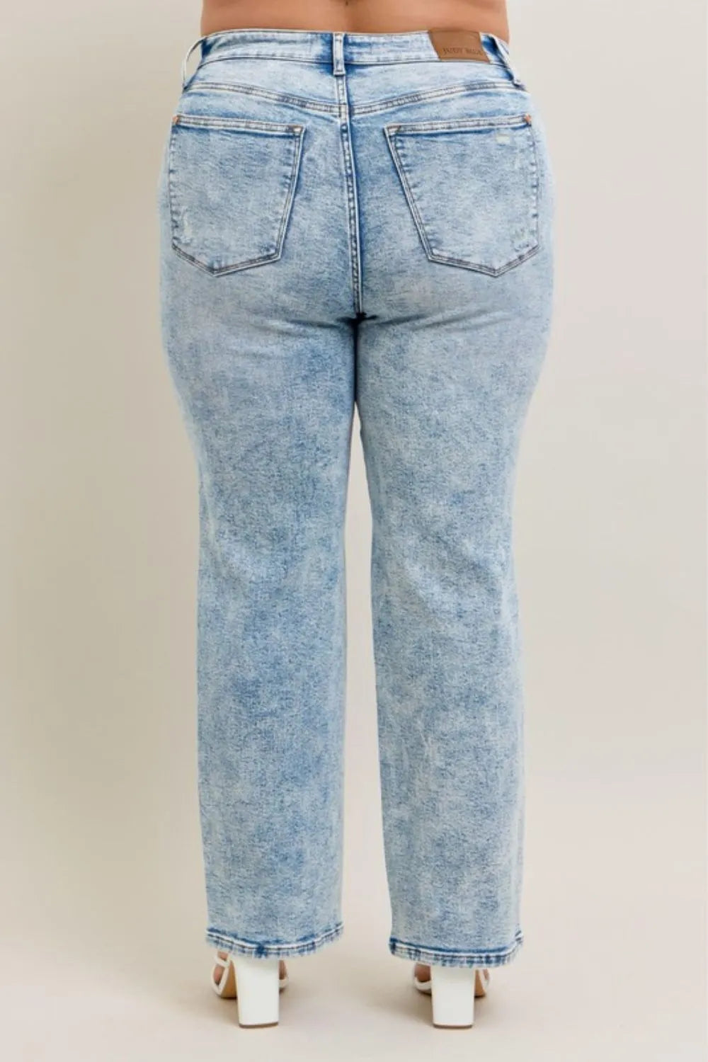 Judy Blue Mineral Wash Destroyed 90s Straight Jeans