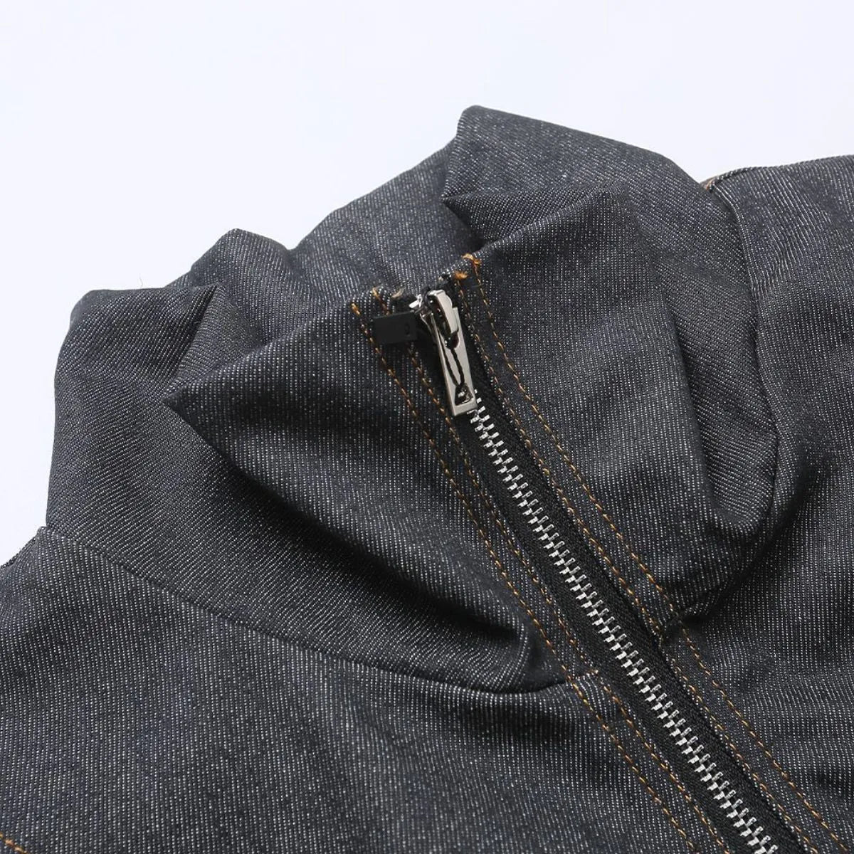 Men's Washed Zip Up Denim Jacket