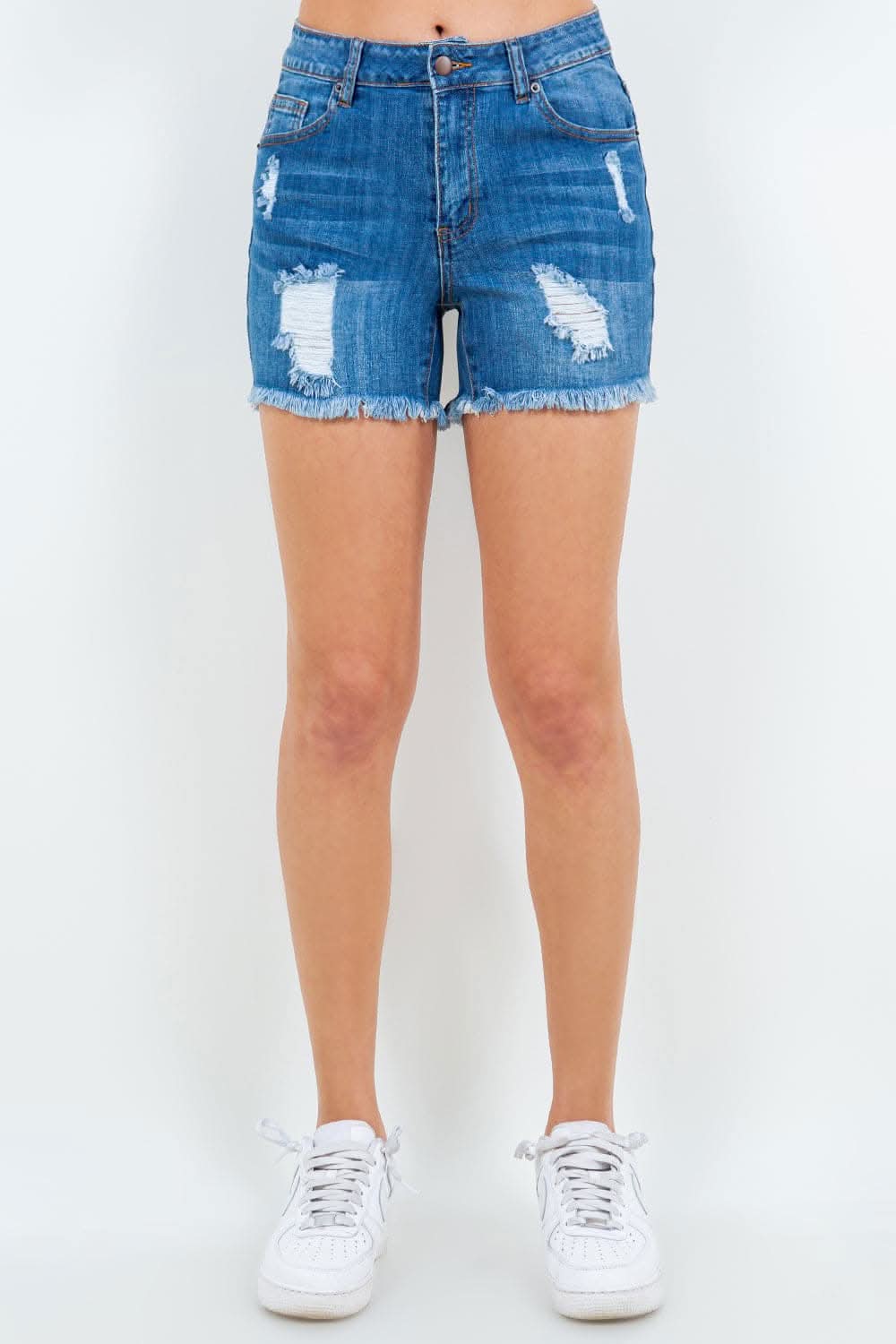 Trendsi American Bazi High Waist Denim Shorts - Women's Fashionable Jean Shorts