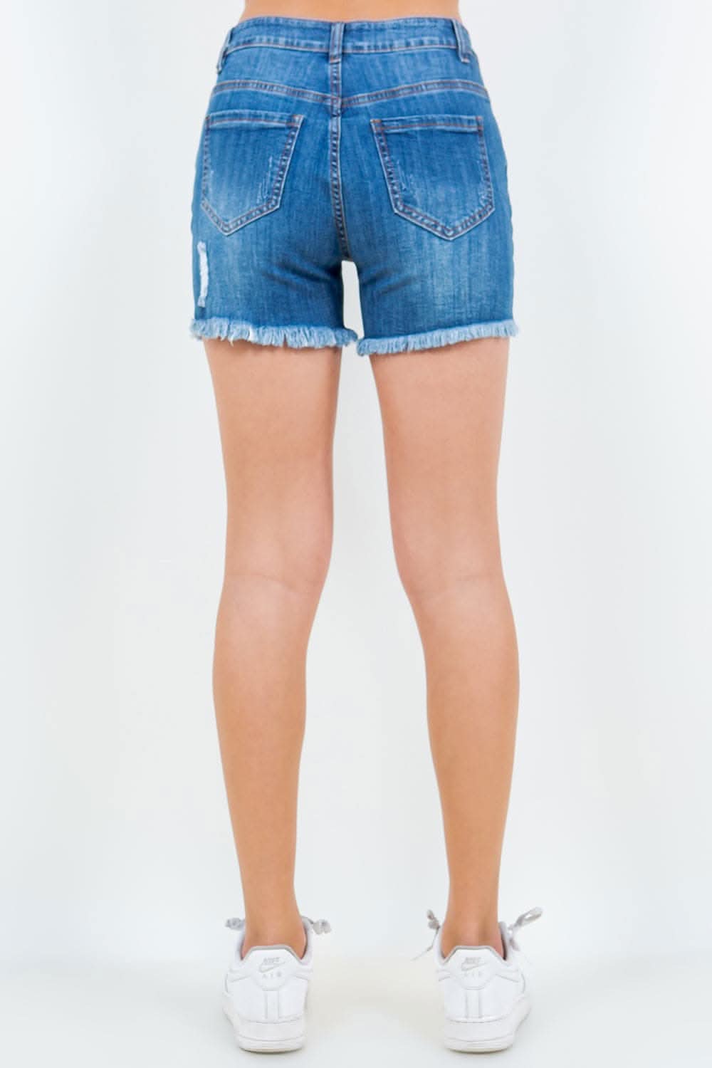 Trendsi American Bazi High Waist Denim Shorts - Women's Fashionable Jean Shorts