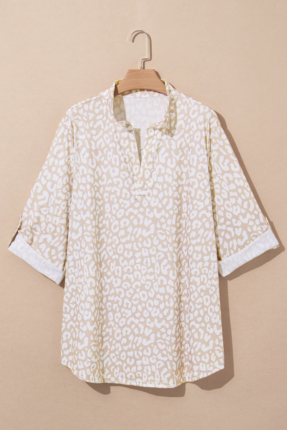 Apricot Leopard Print Plus Size Top by Love Salve