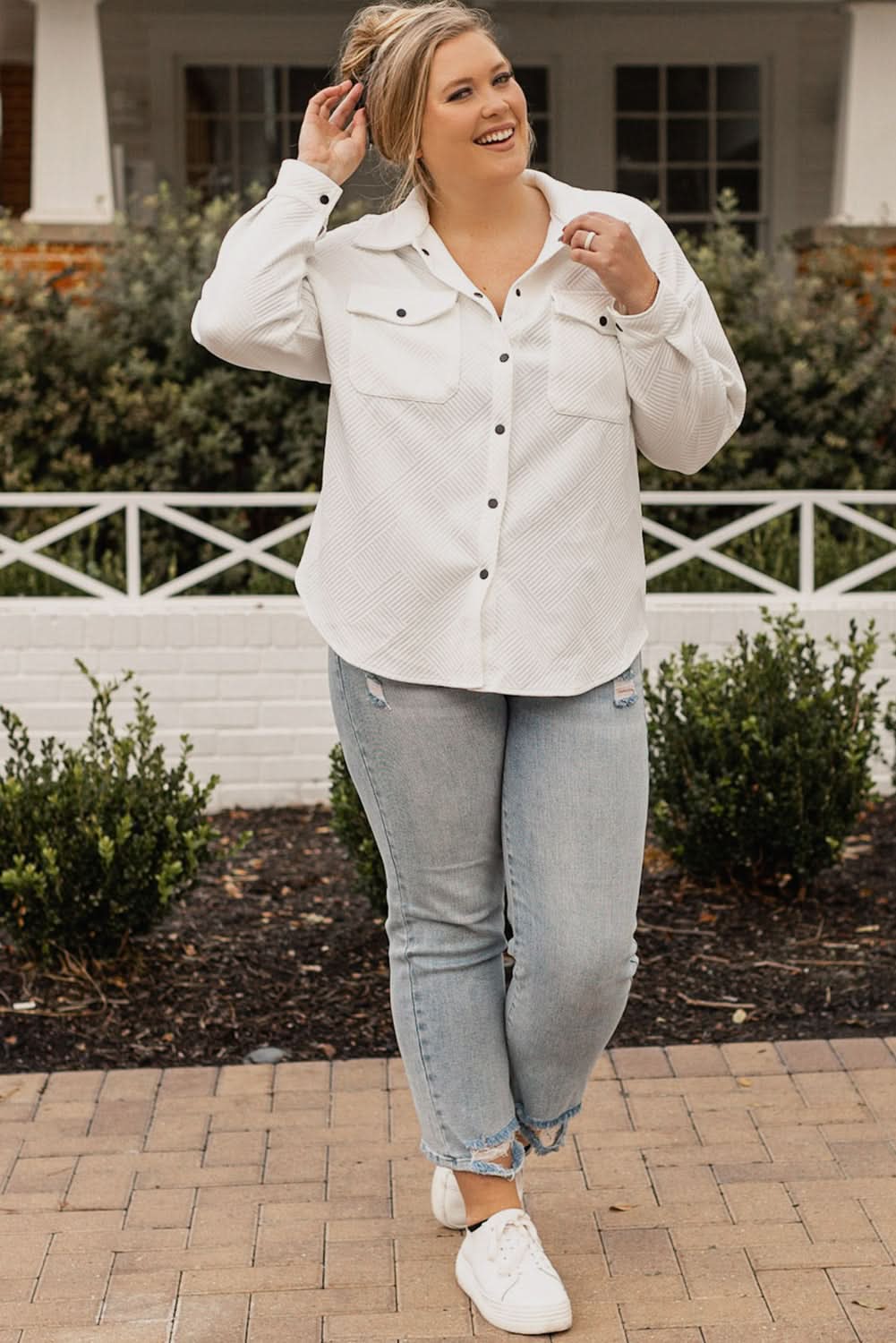 Love Salve: Plus Size Textured Jacket