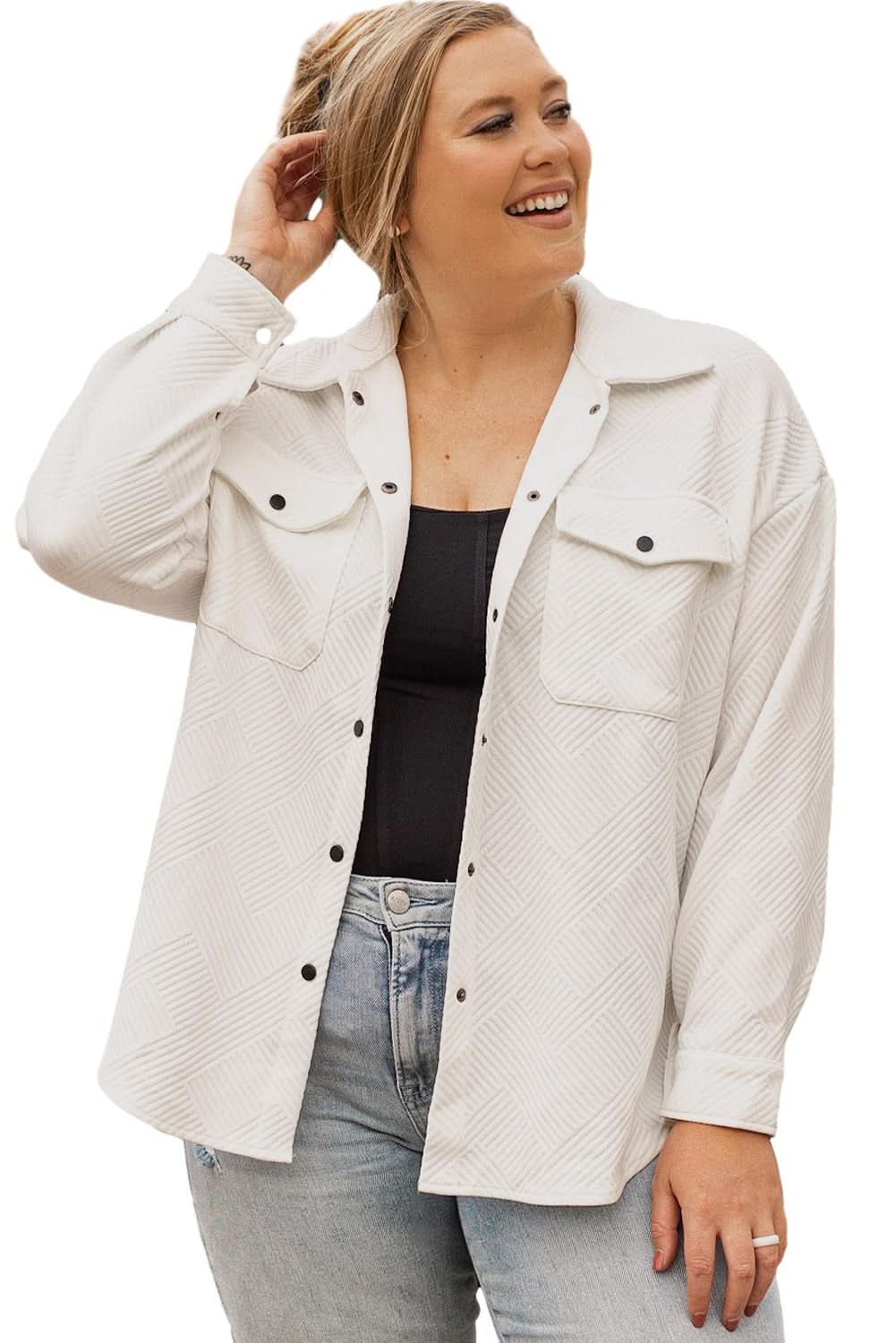 Love Salve: Plus Size Textured Jacket
