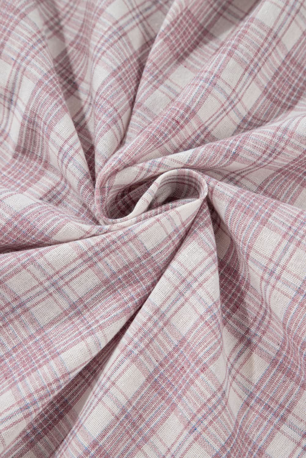 Bonbon plus size plaid hooded shirt