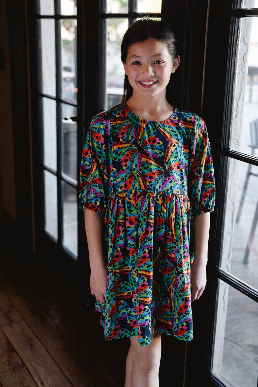 Girls Hattie Dress- Flutter By - final sale