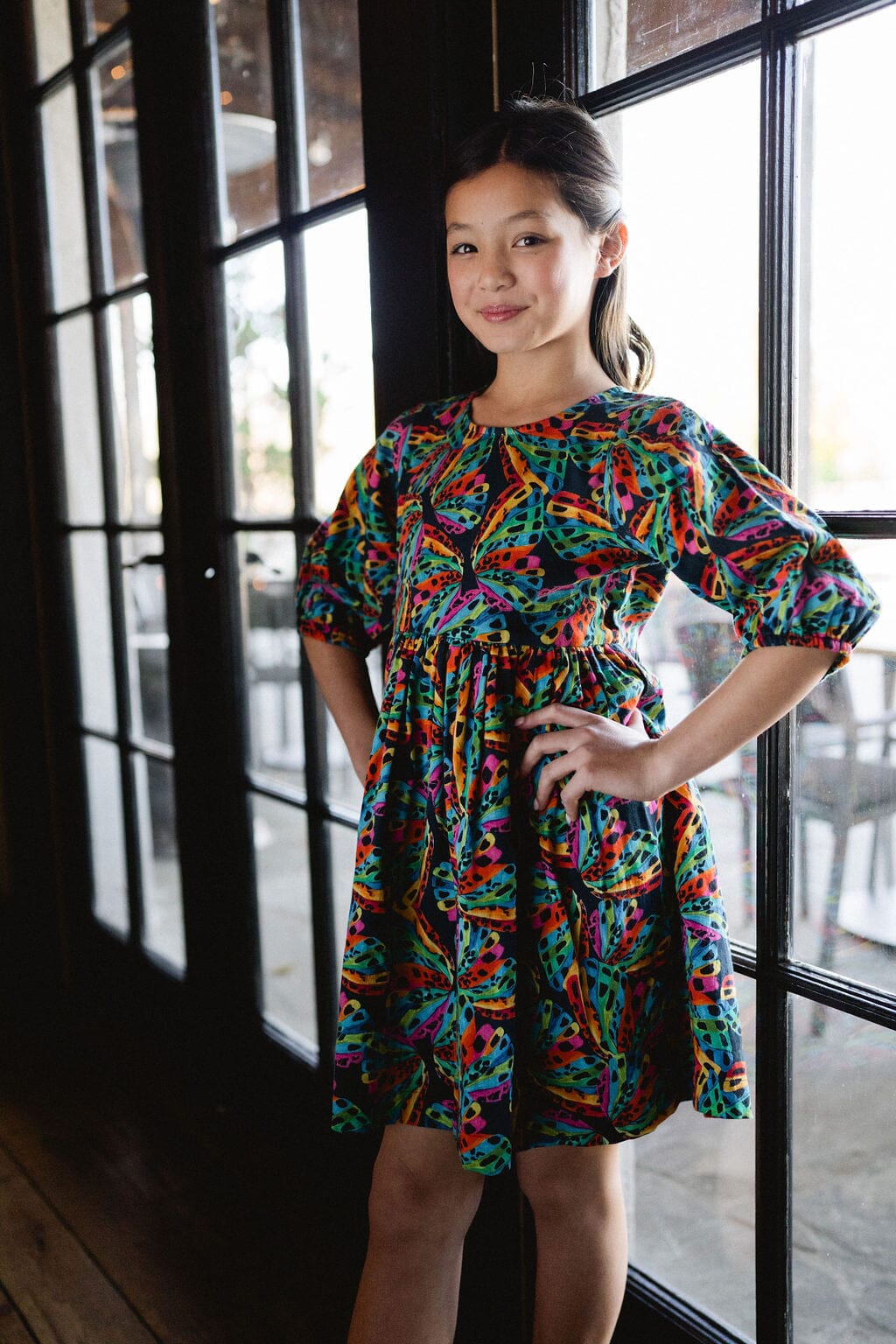 Girls Hattie Dress- Flutter By - final sale