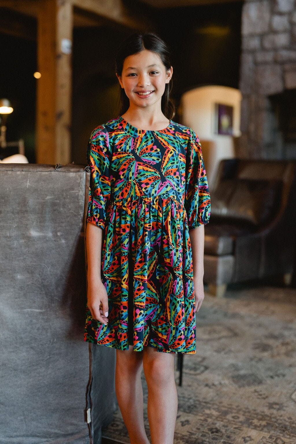 Girls Hattie Dress- Flutter By - final sale