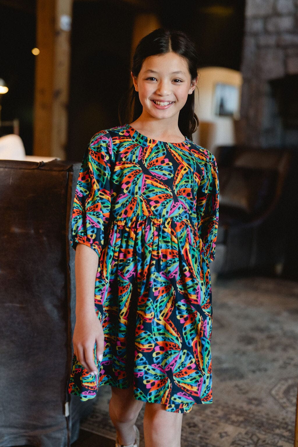 Girls Hattie Dress- Flutter By - final sale