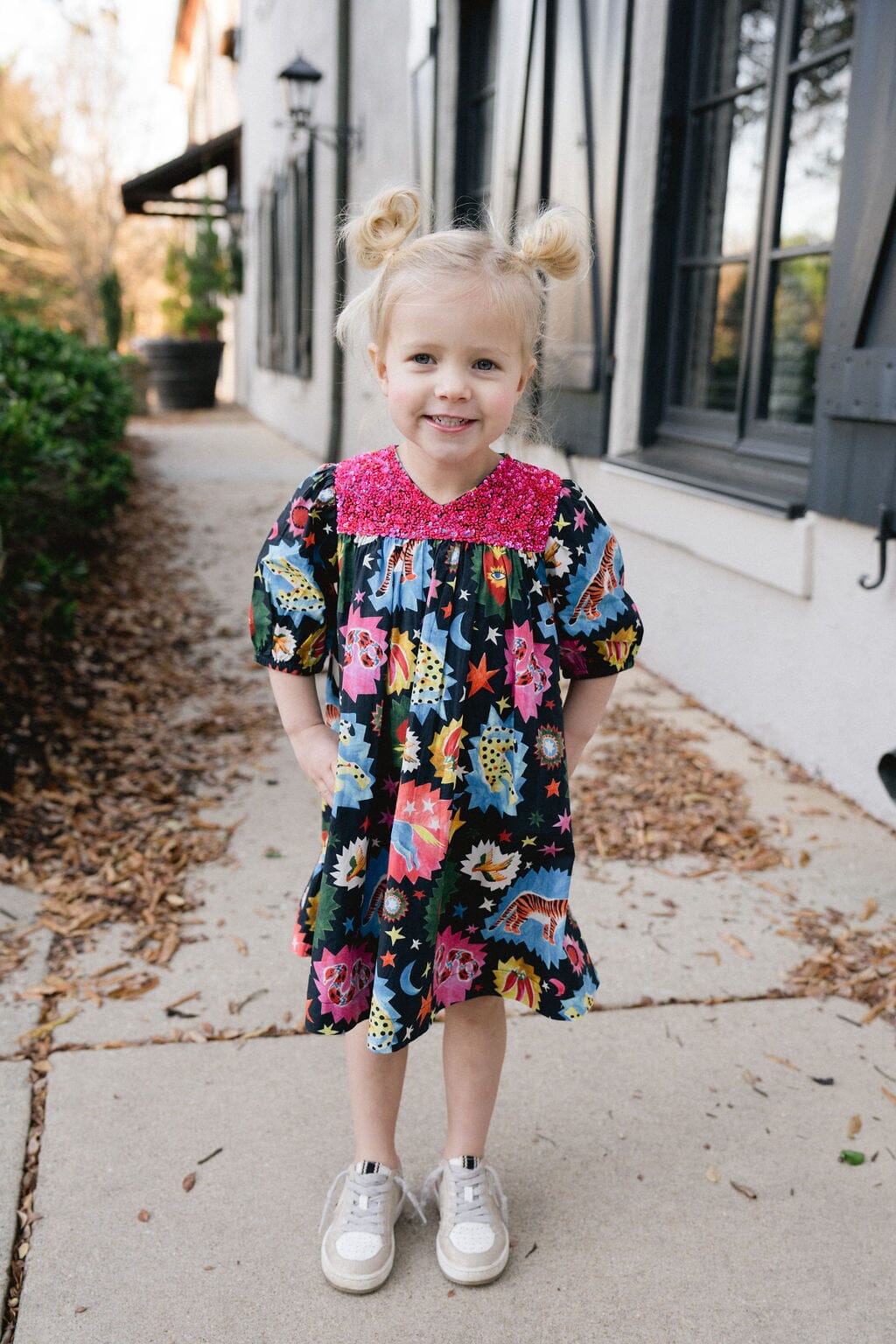 Girls Alice Dress- Black Cosmic - final sale