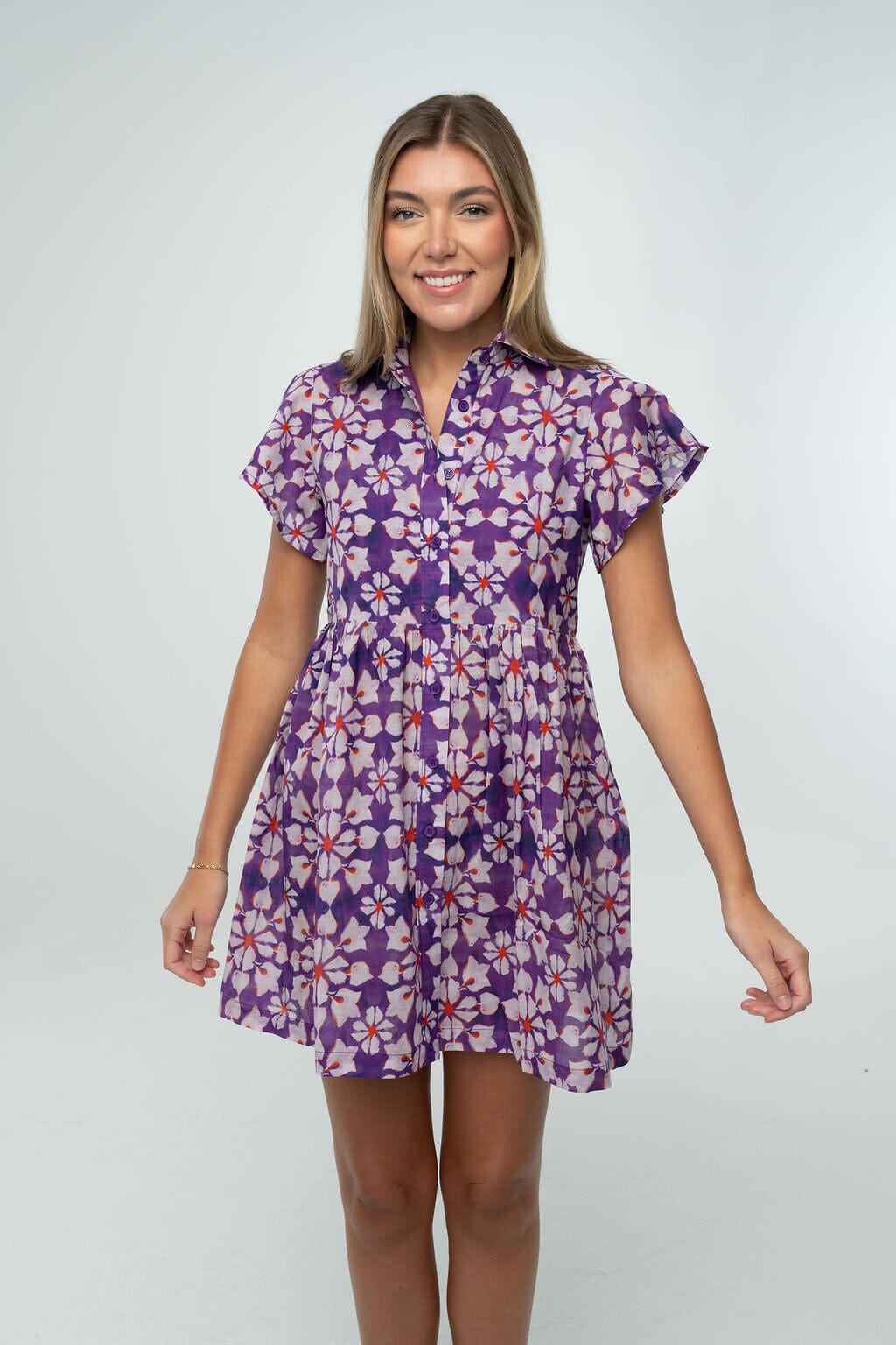 Frenchi Mini Gameday Dress- Purple & Orange