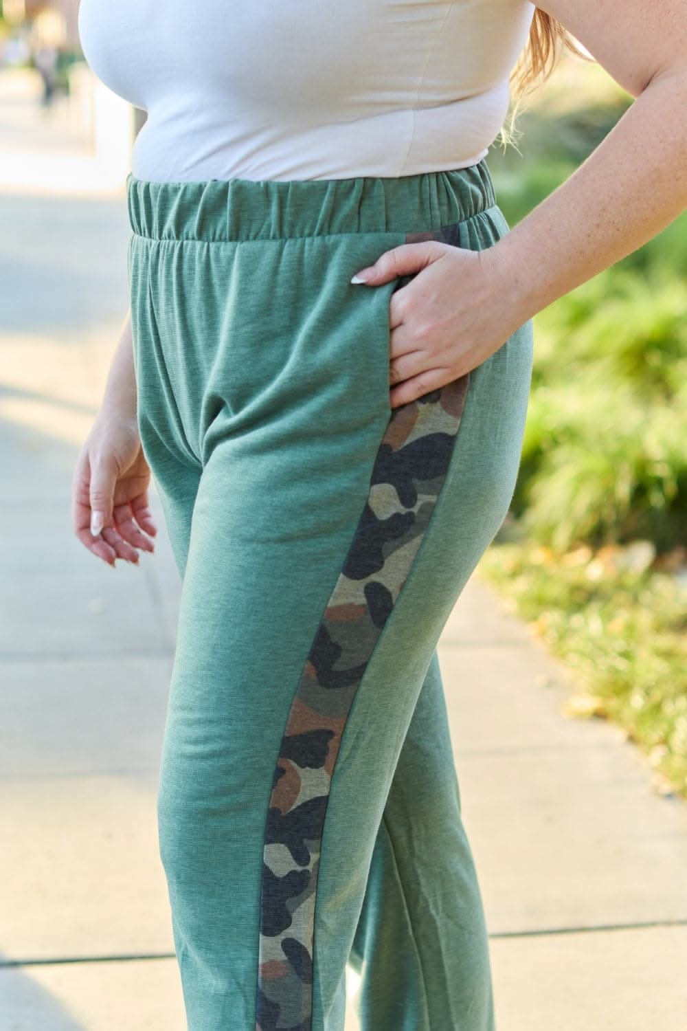 Celeste camo joggers with elastic waist