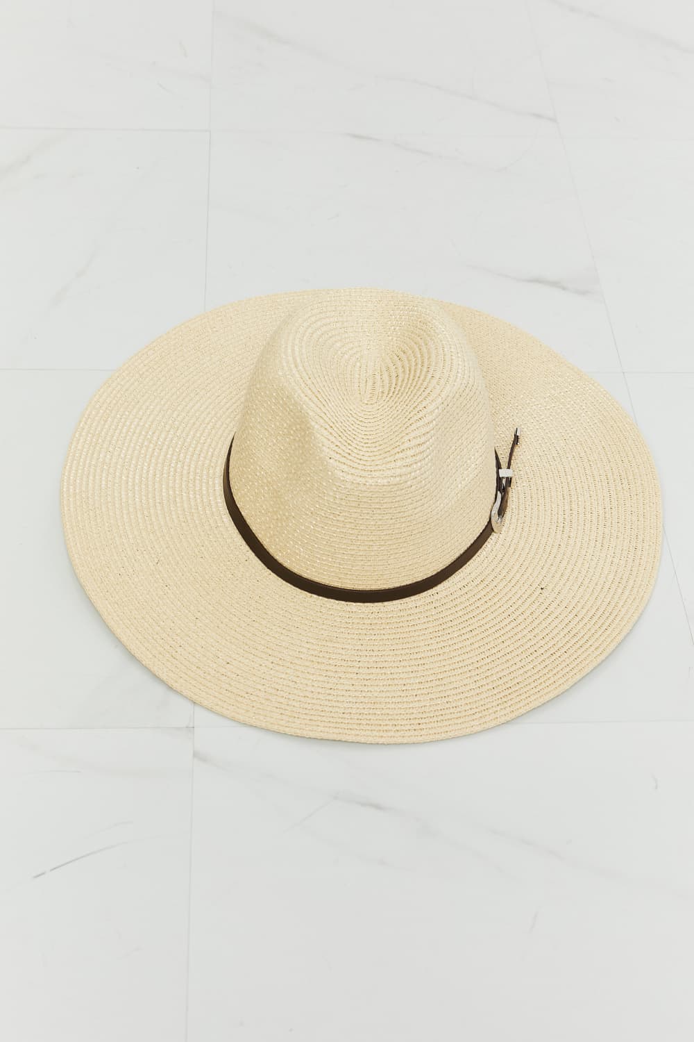 Chic boho straw fedora hat