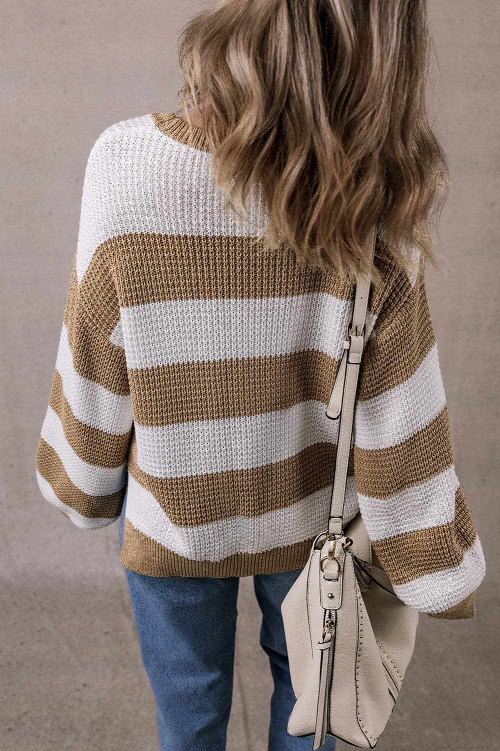Chic color block knitted sweater