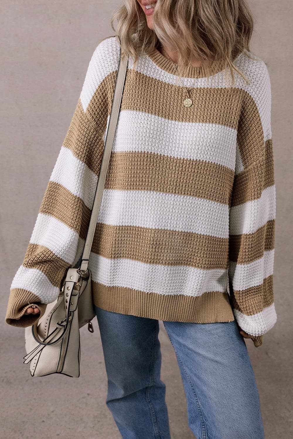 Chic color block knitted sweater