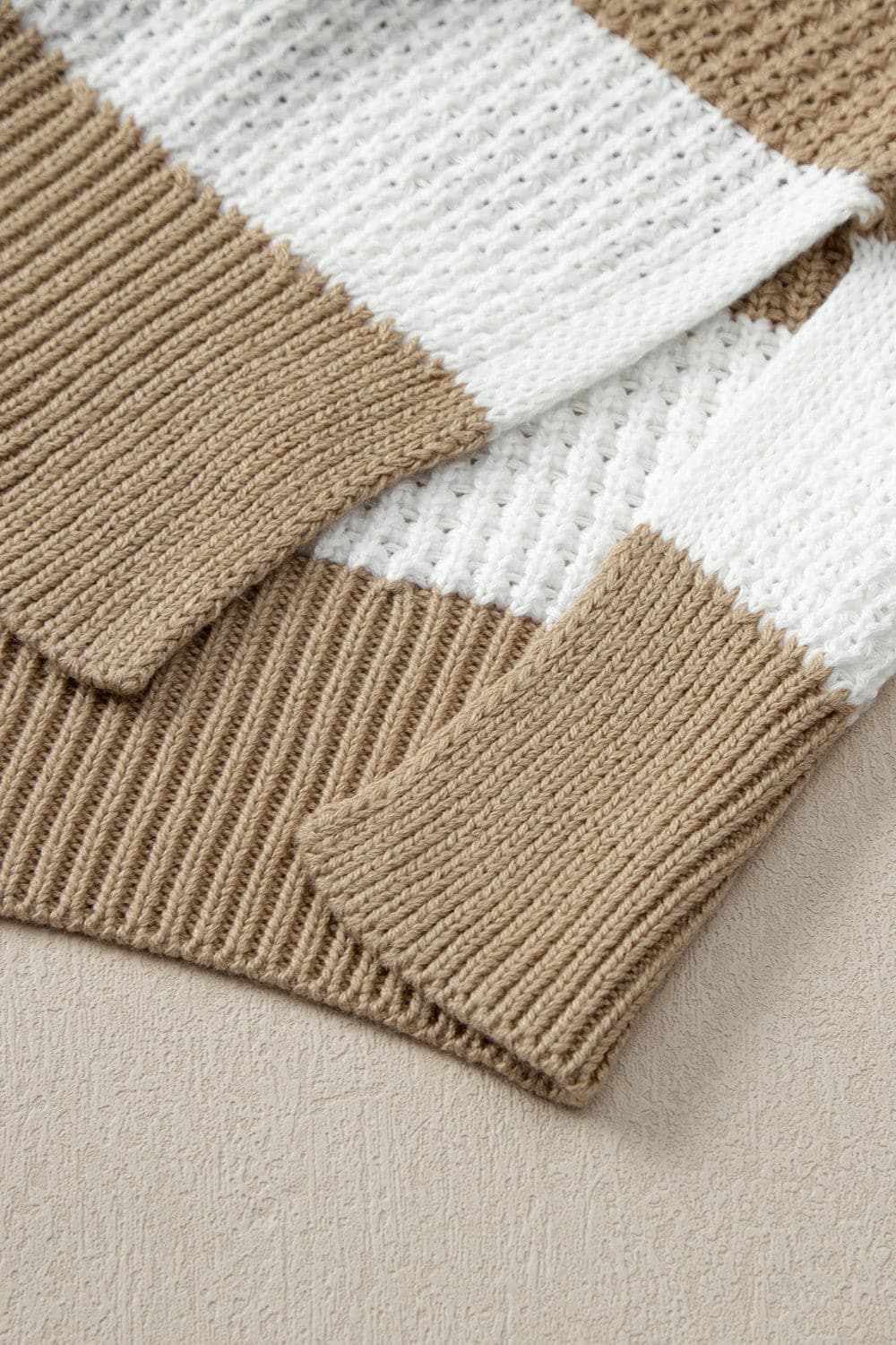 Chic color block knitted sweater