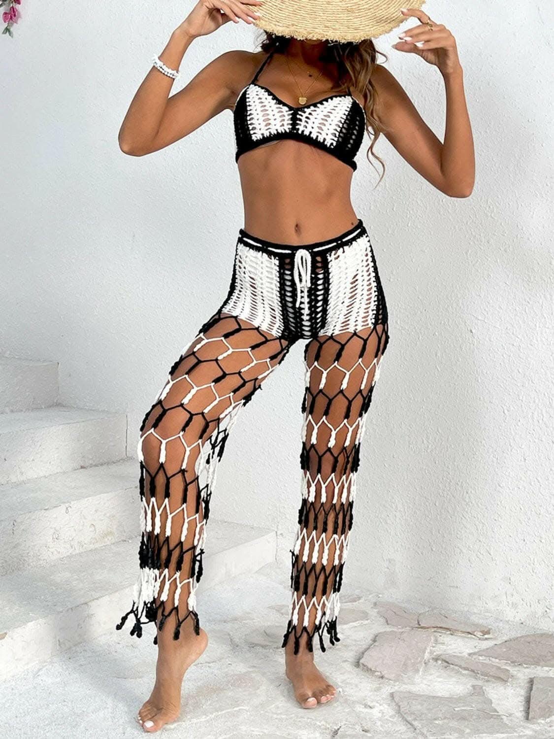 Chic cutout halter swimwear set