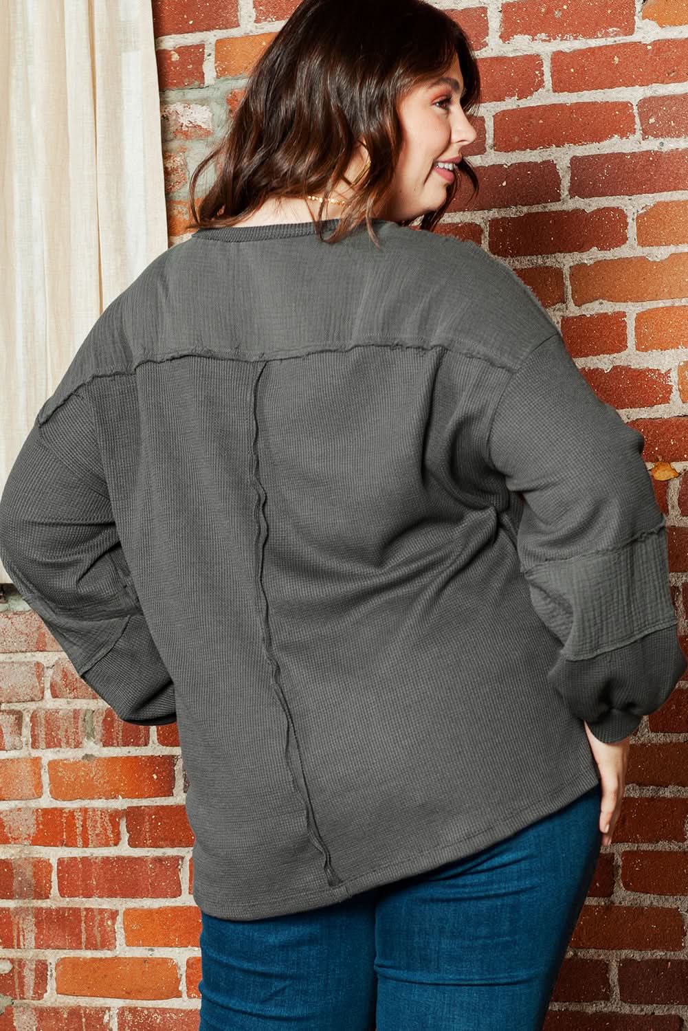 Chic dark grey plus size top