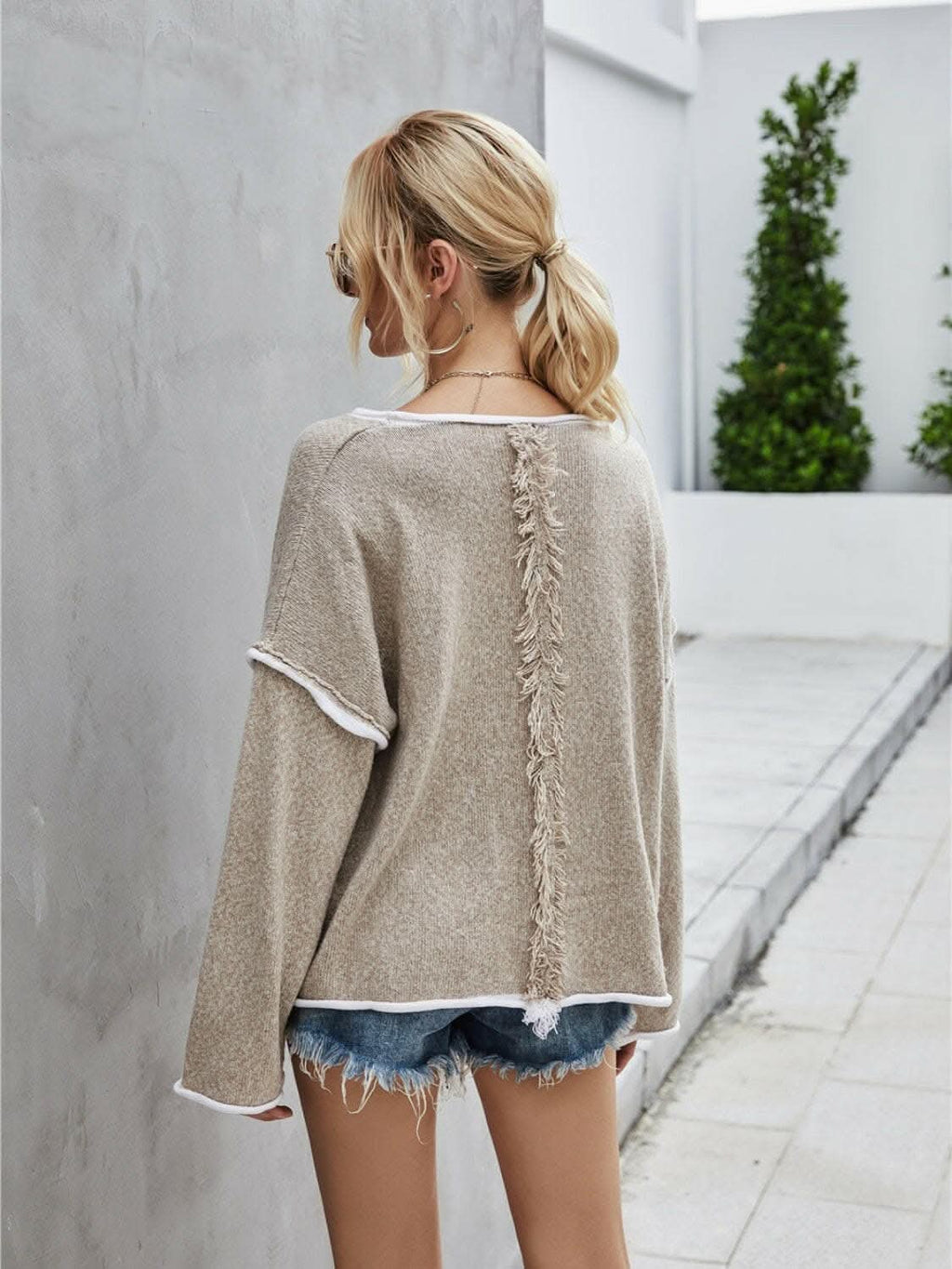 Chic dropped shoulder sweater