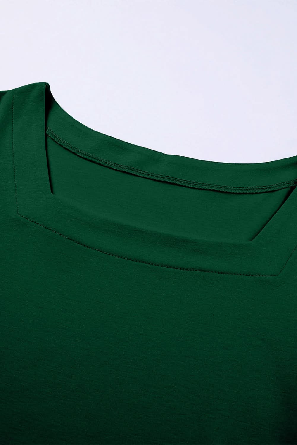 Chic green plus size square neck top