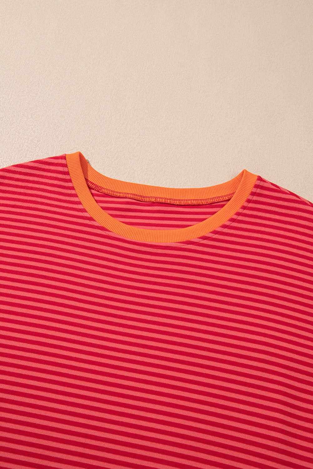 Chic orange striped plus size top