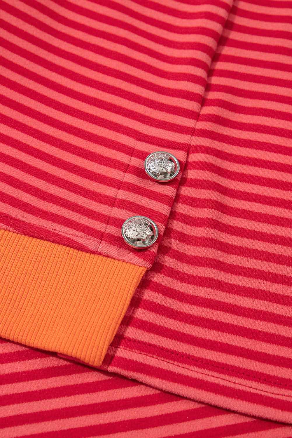 Chic orange striped plus size top