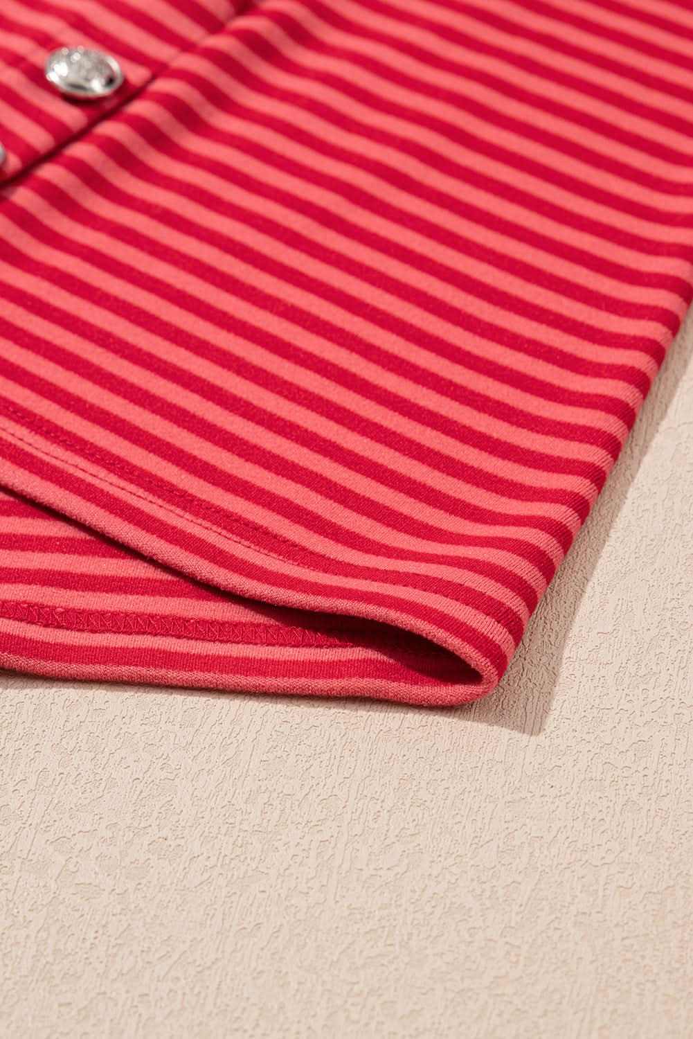 Chic orange striped plus size top