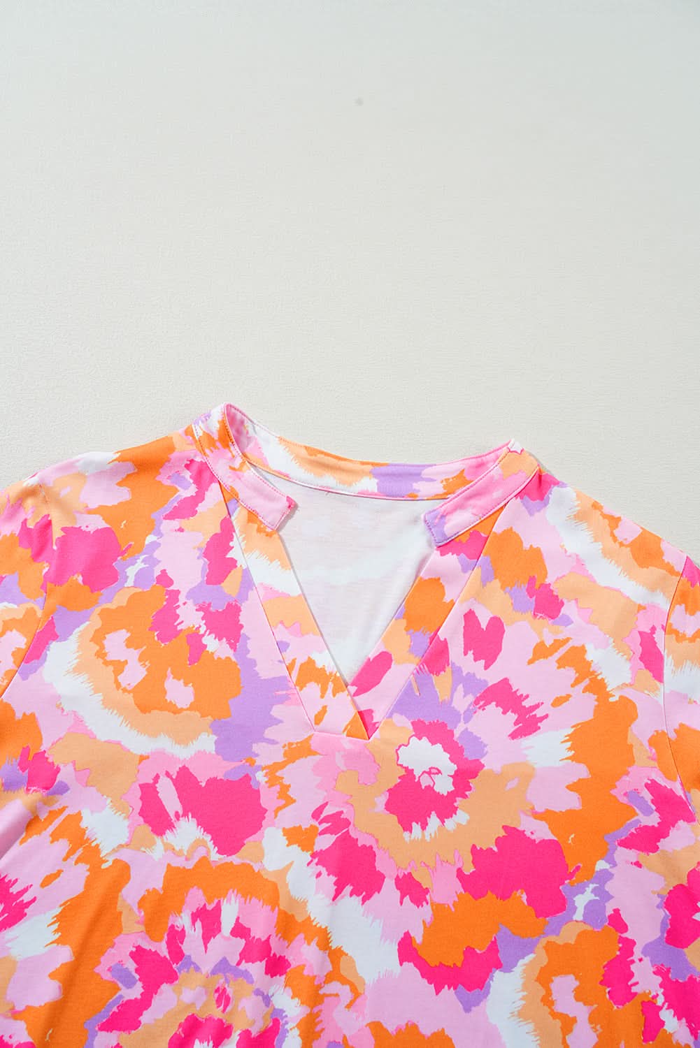 Chic pink floral plus size blouse