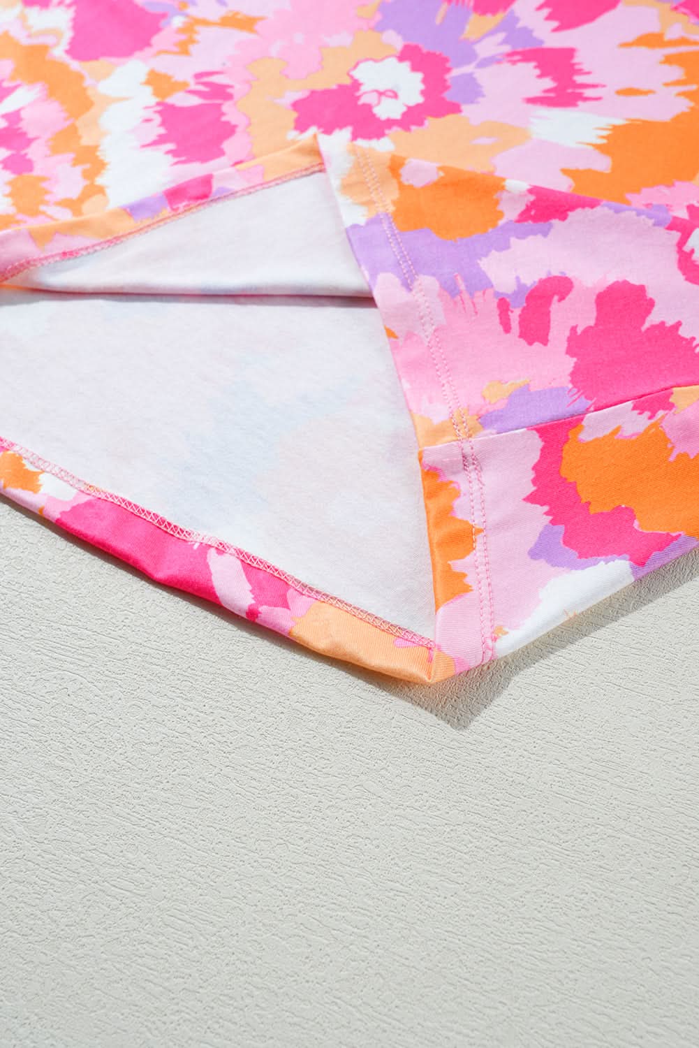 Chic pink floral plus size blouse