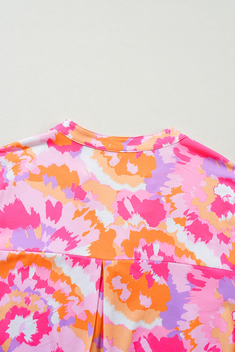 Chic pink floral plus size blouse